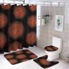 Kazynee Teens Sports Basketball Shower Curtain Sets with Rugs 4 Piece Accessories Bathroom Curtains Shower Set Include Shower Curtain Non-Slip Rug Toilet Lid Cover Bath Mat One Size view 1