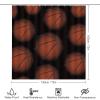Kazynee Teens Sports Basketball Shower Curtain Sets with Rugs 4 Piece Accessories Bathroom Curtains Shower Set Include Shower Curtain Non-Slip Rug Toilet Lid Cover Bath Mat One Size view 2