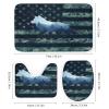 Kazynee Camouflage Wild Animal Wolf 4 Piece Shower Curtain Sets, Non-Slip Rugs, Toilet Lid Cover and Bath Mat, Durable and Waterproof, for Bathroom Decor Set One Size view 3