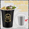 Rtteri 48 Pack Death to My 20s Decorations 16 oz Rip to My 20s Cups 30th Birthday Decorations for Him Black and Gold Disposable Party Thick Plastic Twenties Birthday Cups for Women view 3