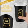 Rtteri 48 Pack Death to My 20s Decorations 16 oz Rip to My 20s Cups 30th Birthday Decorations for Him Black and Gold Disposable Party Thick Plastic Twenties Birthday Cups for Women view 4