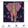 Kazynee Abstract Elephant 4 Piece Shower Curtain Sets, Non-Slip Rugs, Toilet Lid Cover and Bath Mat, Durable and Waterproof, for Bathroom Decor Set One Size view 2