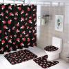 Kazynee Kids Cute Mushroom 4 Piece Shower Curtain Sets, Non-Slip Rugs, Toilet Lid Cover and Bath Mat, Durable and Waterproof, for Bathroom Decor Set One Size view 1