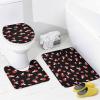 Kazynee Kids Cute Mushroom 4 Piece Shower Curtain Sets, Non-Slip Rugs, Toilet Lid Cover and Bath Mat, Durable and Waterproof, for Bathroom Decor Set One Size view 4