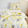 Floral Quilt Sets Twin Size Reversible Countryside Bedspread Coverlets Lightweight Yellow Flower Quilt Green Leaves Bed Covers for All Season,1 Quilt +2 Pillow Shams view 4