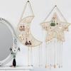 Hanging Earring Organizer Wall Mounted Jewelry Organizer for Women Girls - Moon Star Shaped Earring Organizer Frame Metal Grid Jewelry Display Rack with Hooks for Hold Rings Bracelets Necklaces view 2