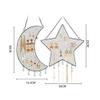 Hanging Earring Organizer Wall Mounted Jewelry Organizer for Women Girls - Moon Star Shaped Earring Organizer Frame Metal Grid Jewelry Display Rack with Hooks for Hold Rings Bracelets Necklaces view 4