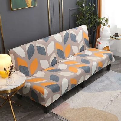 Armless Sofa Cover 3 Seater Futon Bed Slipcovers Stretch Armless Sofa Cover Furniture Protector for Foldable Futon Armless Sofa Bed Cover Couch Shield, with Elastic Bottom ( Color : #58 , Size : 190-2