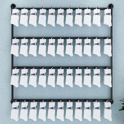 DELORM Wall-Mounted Socks Storage Organizer Display Stand, Boutique Space-Saving Hook Shelves Underwear Holder, Modern Retail Metal Frame Shelf, Multifunctional Hanging Necklace/Jewelry/Bracelet/Ring
