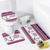 Kazynee Nautical Anchor 4 Piece Shower Curtain Sets, Non-Slip Rugs, Toilet Lid Cover and Bath Mat, Durable and Waterproof, for Bathroom Decor Set One Size view 4