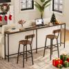 MAHANCRIS 78.7" Console Table with Power Outlet, Narrow Sofa Table, Industrial Entryway Table with USB Ports, Behind Couch for Entryway, Hallway, Foyer, Living Room, Rustic Brown CTHR20E01 view 2