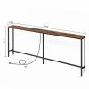 MAHANCRIS 78.7" Console Table with Power Outlet, Narrow Sofa Table, Industrial Entryway Table with USB Ports, Behind Couch for Entryway, Hallway, Foyer, Living Room, Rustic Brown CTHR20E01 view 3