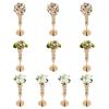 10 Pcs Metal Flower Arrangement Stand,Flower Vase with Crystal Bead, 21.7"/ 55cm Tall Flower Vases for Table Anniversary Party Birthday Event Aisle Home Decoration (Gold) view 1