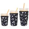 3 Pack Reusable Iced Coffee Sleeves - Xumbtvs Insulator Sleeve for Cold Beverages, Neoprene Coffee Cup Holder (Daisy) view 1