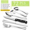 HaWare Silverware Set with Steak Knives, 72-Piece Stainless Steel Cutlery Set, Classic Flatware Set for 12, Mirror Polished Eating Utensils Tableware, Include Knives, Forks, Spoons, Dishwasher Safe view 2