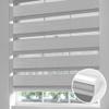 BERISSA Cordless Zebra Blinds for Window, Custom Size Zebra Window Shades,Dual Layer Sheer or Privacy,Light Control Day and Night,Modern Design Blind for Home,Office,Blackout-Gray,52" W x 48" H view 1