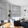 BERISSA Cordless Zebra Blinds for Window, Custom Size Zebra Window Shades,Dual Layer Sheer or Privacy,Light Control Day and Night,Modern Design Blind for Home,Office,Blackout-Gray,52" W x 48" H view 2