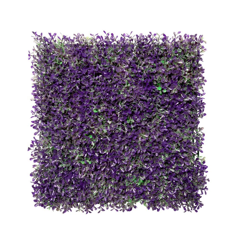 Goleray Artificial Greenery Wall Panels 20" x 20", 17Packs Topiary Boxwood Grass Wall Backdrop Faux Hedge Greenery Plant Privacy Fence Screen for Outdoor Indoor Dcor, Purple Peanut Leaves