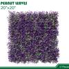 Goleray Artificial Greenery Wall Panels 20" x 20", 17Packs Topiary Boxwood Grass Wall Backdrop Faux Hedge Greenery Plant Privacy Fence Screen for Outdoor Indoor Dcor, Purple Peanut Leaves view 4