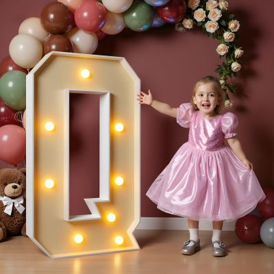 imprsv 3FT Block Marquee Letters, Light Up Letters for Birthday, Baby Shower, Wedding & Engagement Parties, Q