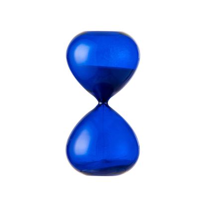 Hourglass 15 Minute Sand Timer Dark Blue Glass, Sand Clock Time Control Measurement Children Games Tools Office Desktop Decoration