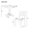 Bellemave 5-Piece Round Dining Table Set for 4 with Chairs - Retro Style Wooden Kitchen and Dining Room Set (Dark Grey) view 2