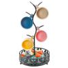 VANRA Mug Tree Holder Stand Coffee Mug Rack Countertop with Coffee Pod Basket Storage for Kitchen Counter Organizer, Black Steel view 1