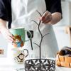 VANRA Mug Tree Holder Stand Coffee Mug Rack Countertop with Coffee Pod Basket Storage for Kitchen Counter Organizer, Black Steel view 3