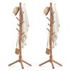 Haddockway Wooden Coat Rack Stand with 8 Hooks New Zealand Pine 3 Adjustable Coat Standing Tree Easy Assembly for Coats, Hats, Scarves and Handbags for Entryway, Hallway, Bedroom, Office,2 PCS view 1