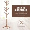 Haddockway Wooden Coat Rack Stand with 8 Hooks New Zealand Pine 3 Adjustable Coat Standing Tree Easy Assembly for Coats, Hats, Scarves and Handbags for Entryway, Hallway, Bedroom, Office,2 PCS view 4