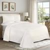 SUPERIOR Cotton Blend Bedspread, All Season Bedding, Queen, Off White view 2