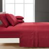 British-Linen Sheets and Pillowcases 100% Organic Cotton, Bed Sheets 6 Piece Set, Luxury and Buttery Soft 30" Deep Pocket Fitted Sheet, Best Comfort Sheets - Burgundy Stripe, Twin-XXL Size view 2