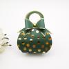 50pcs Green and Gold Bowknot Handbag with Gold Foil Dot Wedding Favor boxes Candy Box with Bow with handle for Wedding Birthday Favor Bridal Shower Baby Shower Party Favor view 2