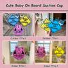 Leniutor Baby On Board Sticker for Cars, 6.53" Cute Raccoon PVC Car Suction Cup Kids On Board Safety Warning Sign for Car Rear Side Window (Suction Cup Blue, 1) view 4