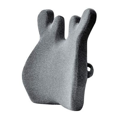 QIYUDS Lumbar Support Pillow for Office Chair Back - Improve Posture While Sitting,Memory Foam Back Support, Suitable for Driver, Office/Computer/Gaming Chair (Color : Gray, Size : 50 * 12 * 43cm)