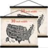 2 Pack Magnetic Poster Hanger Wooden Poster Hangers, 24 Inch, Extra Strong Magnets, Quick Assembly and Easy Use, Wood Poster Hanger for Wall Art, Pictures, Prints, Maps, 30x40 30x20 30x24, Black view 1