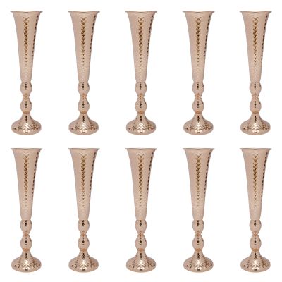10 PCS Centerpieces for Wedding Table, Metal Trumpet Vase 20.5IN Tall, Flower Vases for Party Dinner Centerpiece Event, Road Lead for Anniversary Ceremony Birthday Aisle Home Decoration