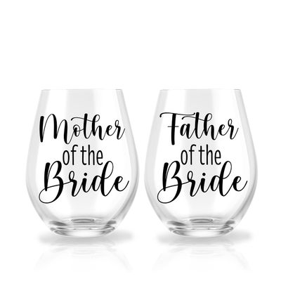 Crazy Paisley Designs - Mother & Father of the Bride (or Groom) Glass Set