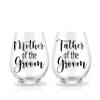 Crazy Paisley Designs - Mother & Father of the Bride (or Groom) Glass Set view 2