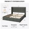 SHA CERLIN Full Size Lift Up Storage Bed/Modern Wingback Headboard/Upholstered Platform Bed Frame/Hydraulic Storage/No Box Spring Needed/Wood Slats Support/Dark Grey view 2