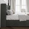 SHA CERLIN Full Size Lift Up Storage Bed/Modern Wingback Headboard/Upholstered Platform Bed Frame/Hydraulic Storage/No Box Spring Needed/Wood Slats Support/Dark Grey view 4
