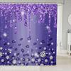 72"x84" Glitter Print (No Glitter) Diamond Leopard Bath Curtain Purple Silver Shiny Animals Shower Curtain For Waterproof Luxury Colorful Bling Bathroom Shower Curtain Set Bathroom Accessories view 1