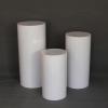 Hebomorym 3 Pcs Cylinder Display Stand, Metal Cylinder Pedestal Stands for Party Wedding Birthday Decoration, Round Cylinder White Plinths Pillars Risers Set, Stackable Storage, Strong Stability view 1