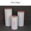 Hebomorym 3 Pcs Cylinder Display Stand, Metal Cylinder Pedestal Stands for Party Wedding Birthday Decoration, Round Cylinder White Plinths Pillars Risers Set, Stackable Storage, Strong Stability view 4