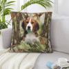 KURISOE Throw Pillow Cover Beagle Dog Forest, 24"x24" Square Cushion Covers for Gifts Anniversary Leaves view 1