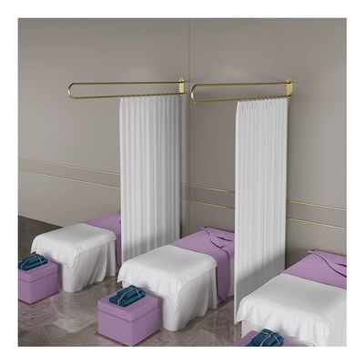 Beauty Salon Partition Curtain, Room Divider Semi Sheer Curtains Light-transmitting Privacy Curtain U-shaped Long Support Rod For Beauty Salons, Clinic, Shared Bedroom ( Color : White-A , Size : 200x2
