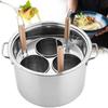 3/4/5 Holes Stainless Steel Pasta Cooker Pot with Strainer Insert Basket,Stainless Steel Pasta Cooker Pot,Pasta Noodle Vegetable Dumpling Cooker Set,for Home Kitchen,3Holes view 1