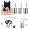 3/4/5 Holes Stainless Steel Pasta Cooker Pot with Strainer Insert Basket,Stainless Steel Pasta Cooker Pot,Pasta Noodle Vegetable Dumpling Cooker Set,for Home Kitchen,3Holes view 4