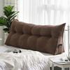 NENIUX Tufted Triangular Backrest Pillow Cushion, Removable Cover Bolster Rest Reading Pillow, Large Headboard Reading Cushion for Bed Sofa Rest,Brown,39x8x20inch view 1