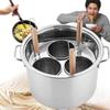 Cooking Pot Commercial Pasta Cooker Set, Multifunctional Pasta Cooker with Divider and Colander Strainer, Stainless Steel Stock Pot,or Home Kitchen Restaurant Commercial,3Holes view 1